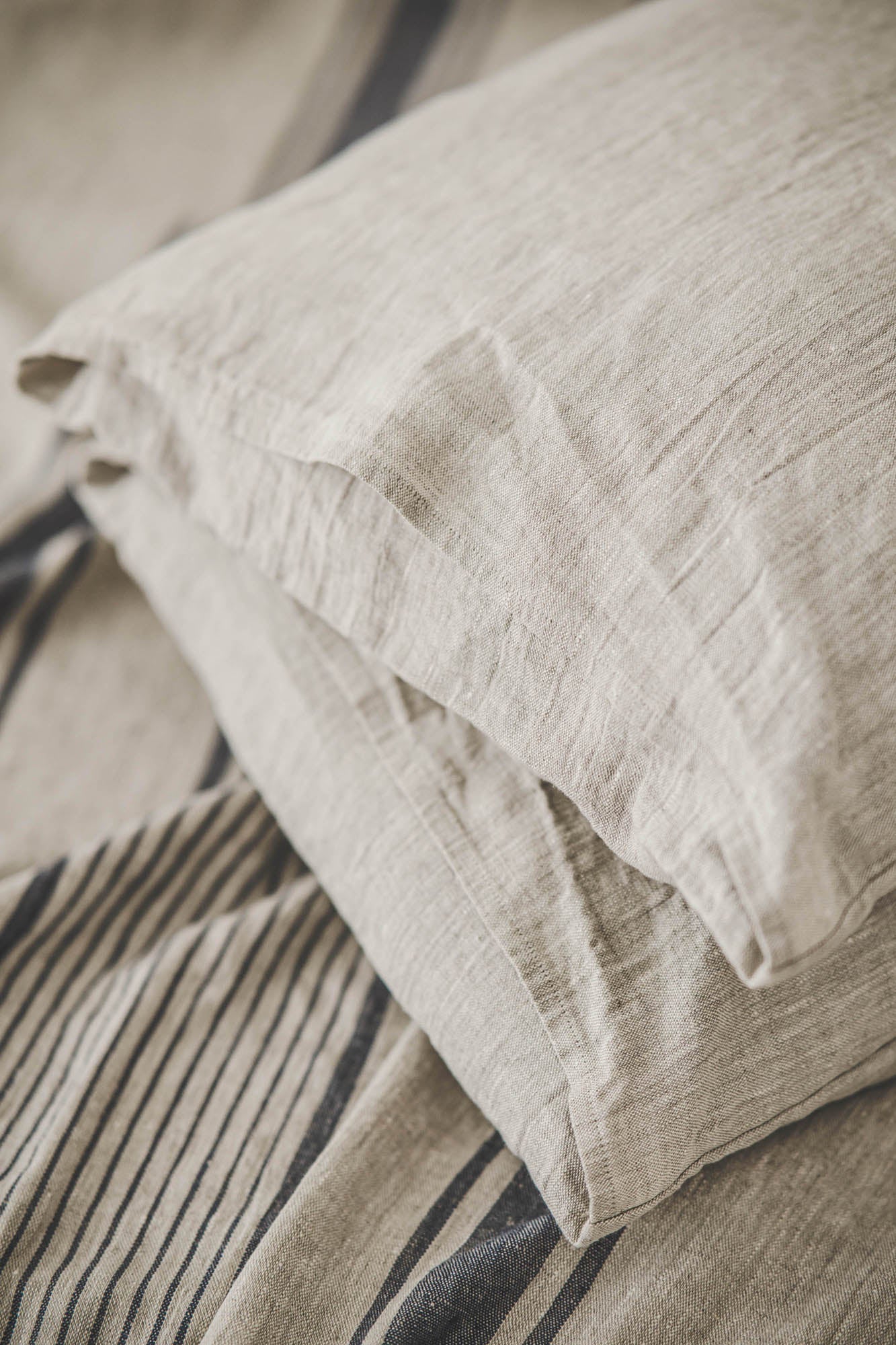 Rustic linen pillowcase