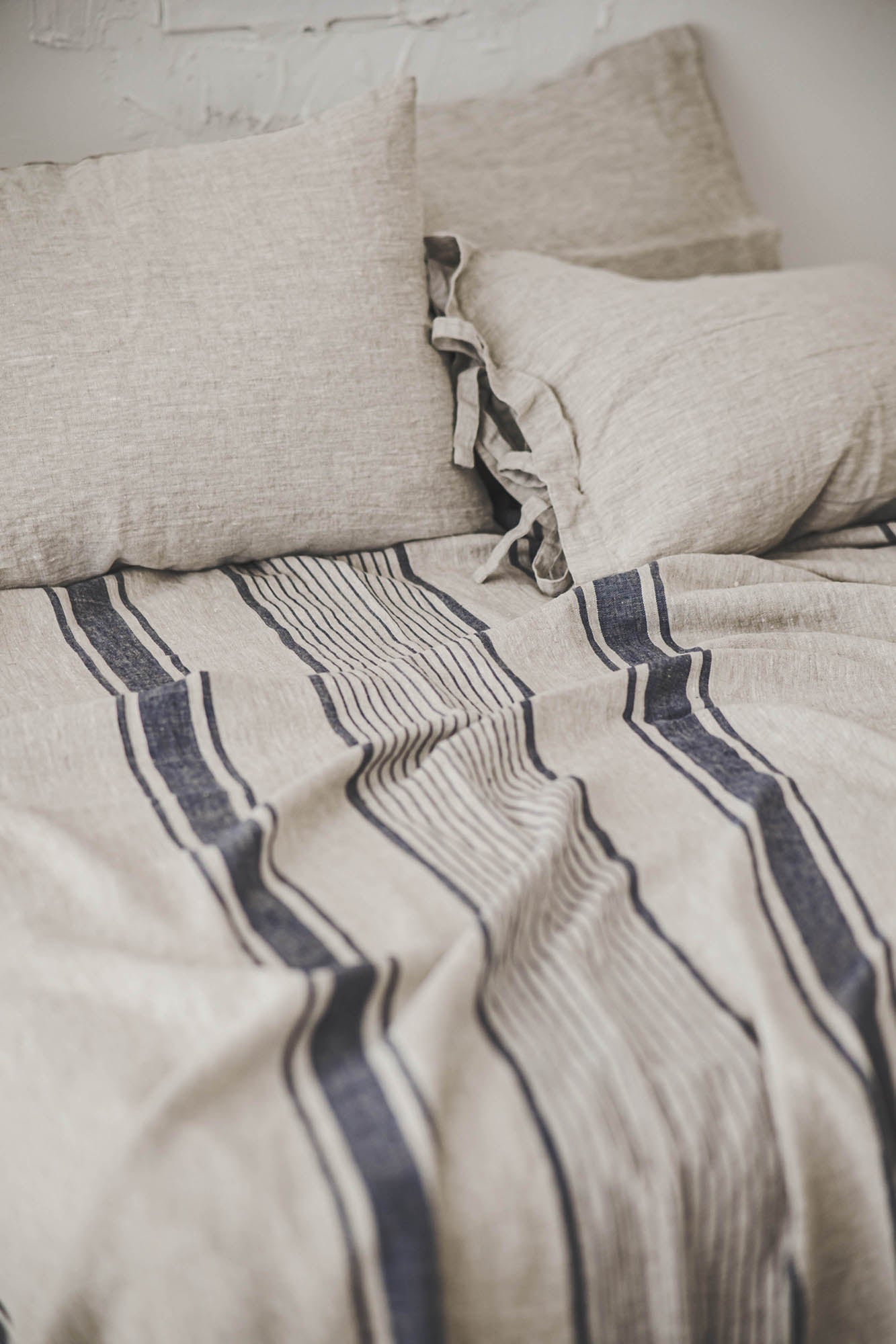 Rustic linen pillowcase