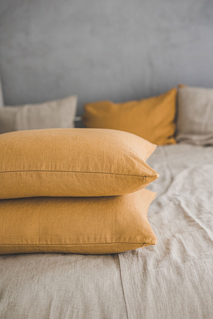 Camel heavyweight linen pillowcase