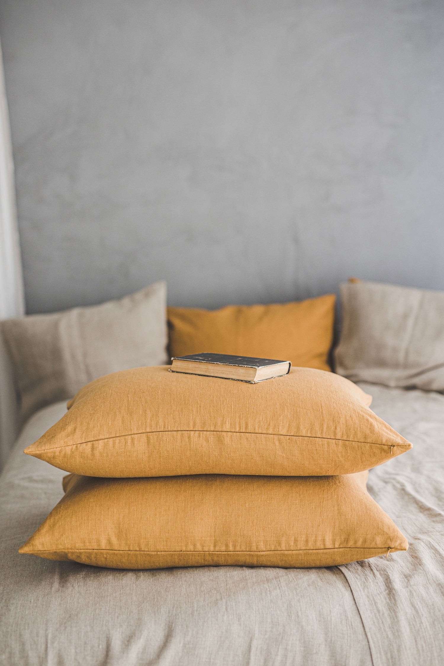 Camel heavyweight linen pillowcase