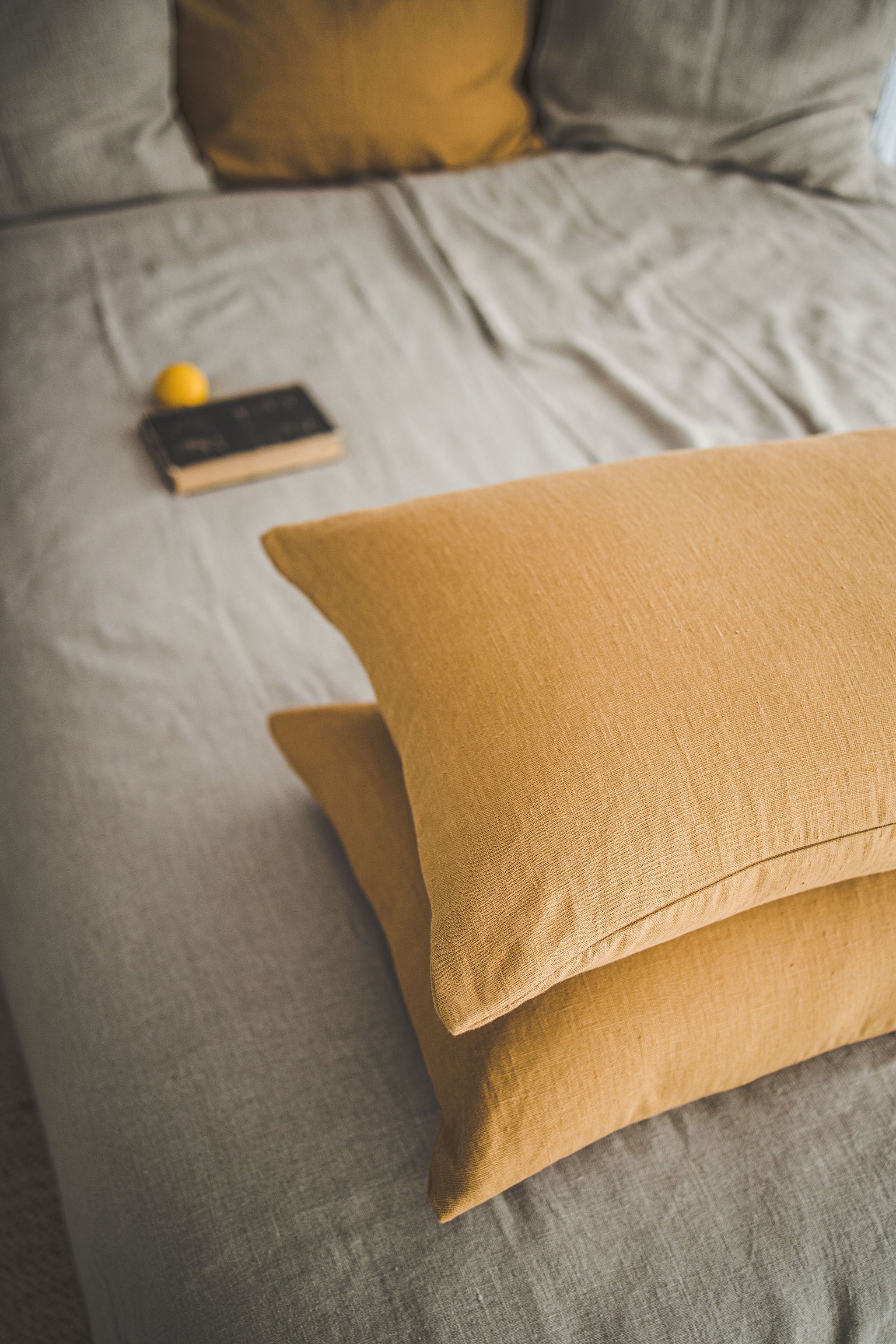 Camel heavyweight linen pillowcase