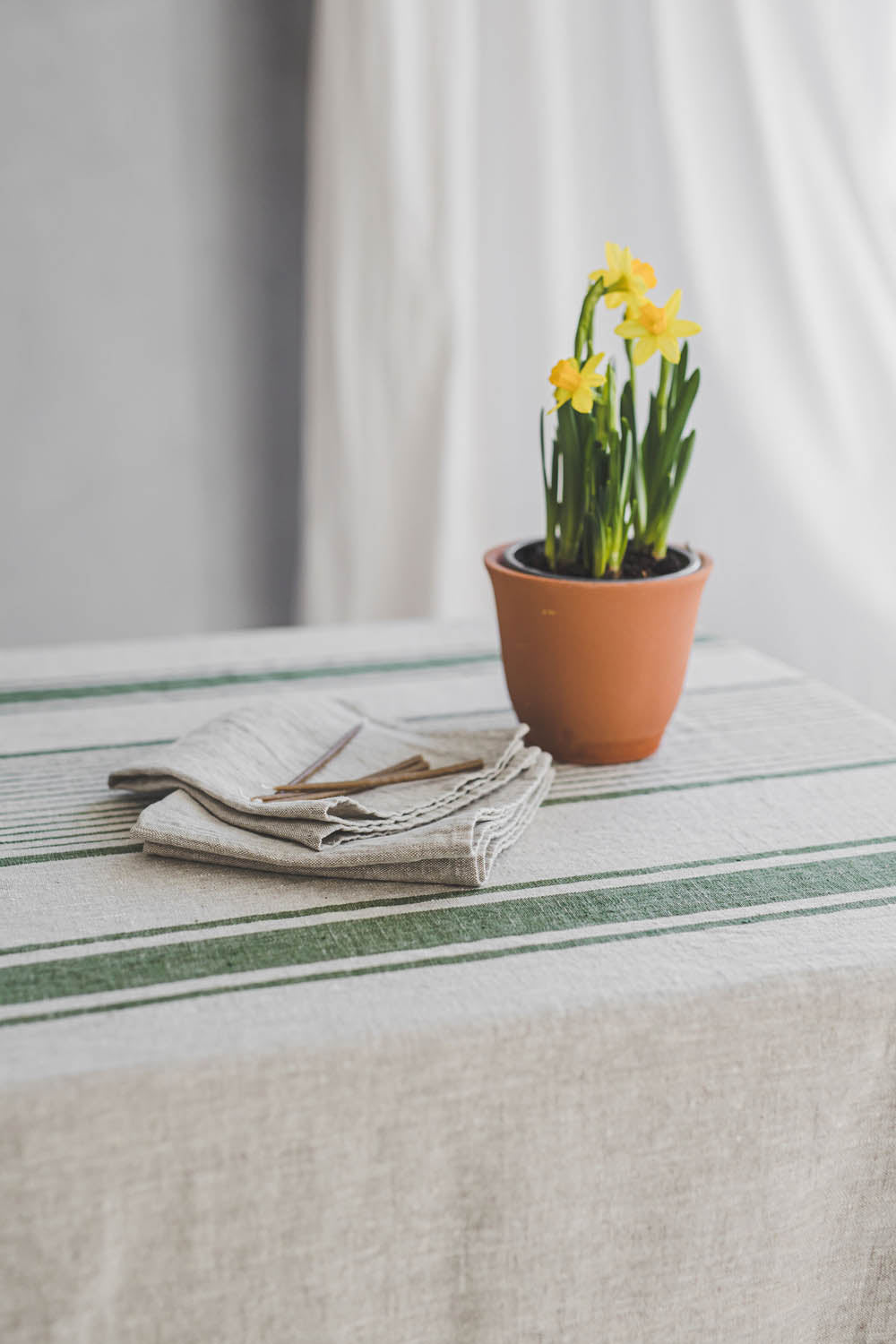 Natural linen napkins from French style linen fabric