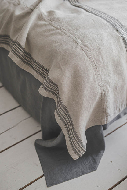 Rustic linen bedspread