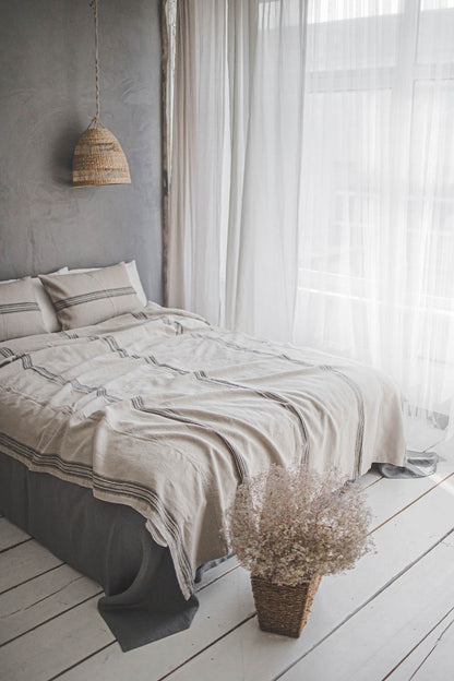 Rustic linen bedspread