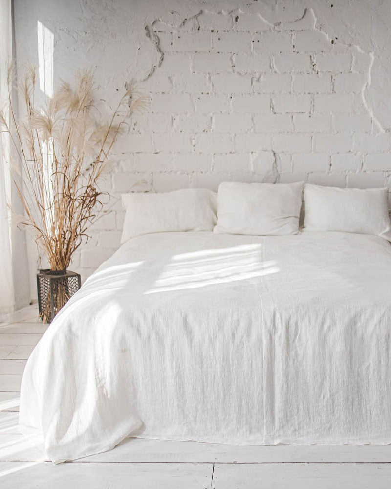 Off white linen flat sheet