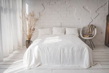 Off white linen flat sheet