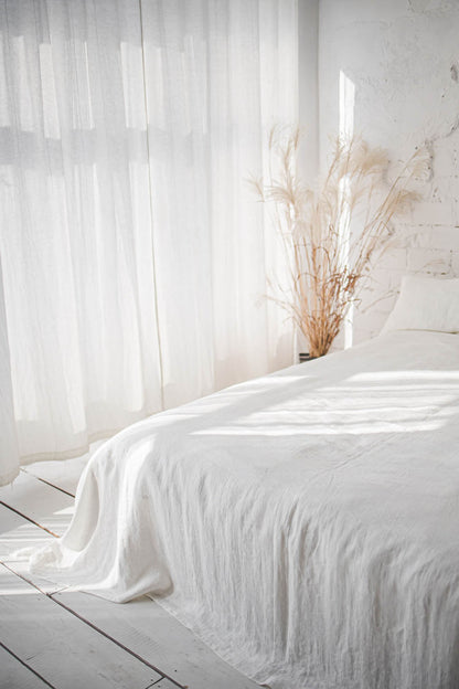 Off white linen flat sheet