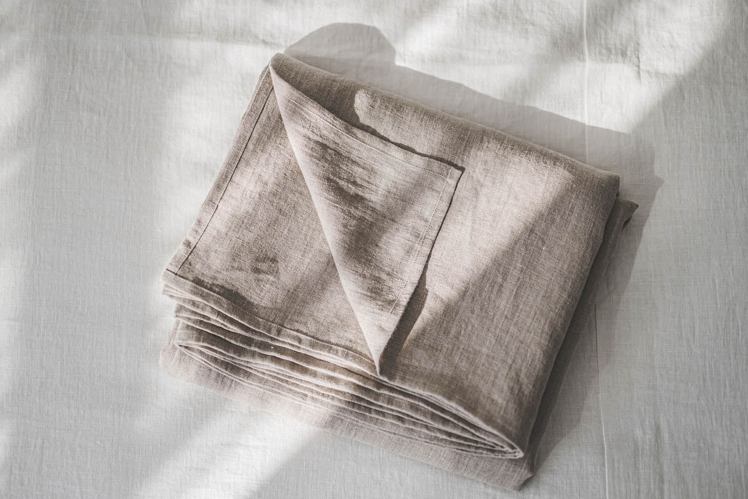 Natural linen flat sheet