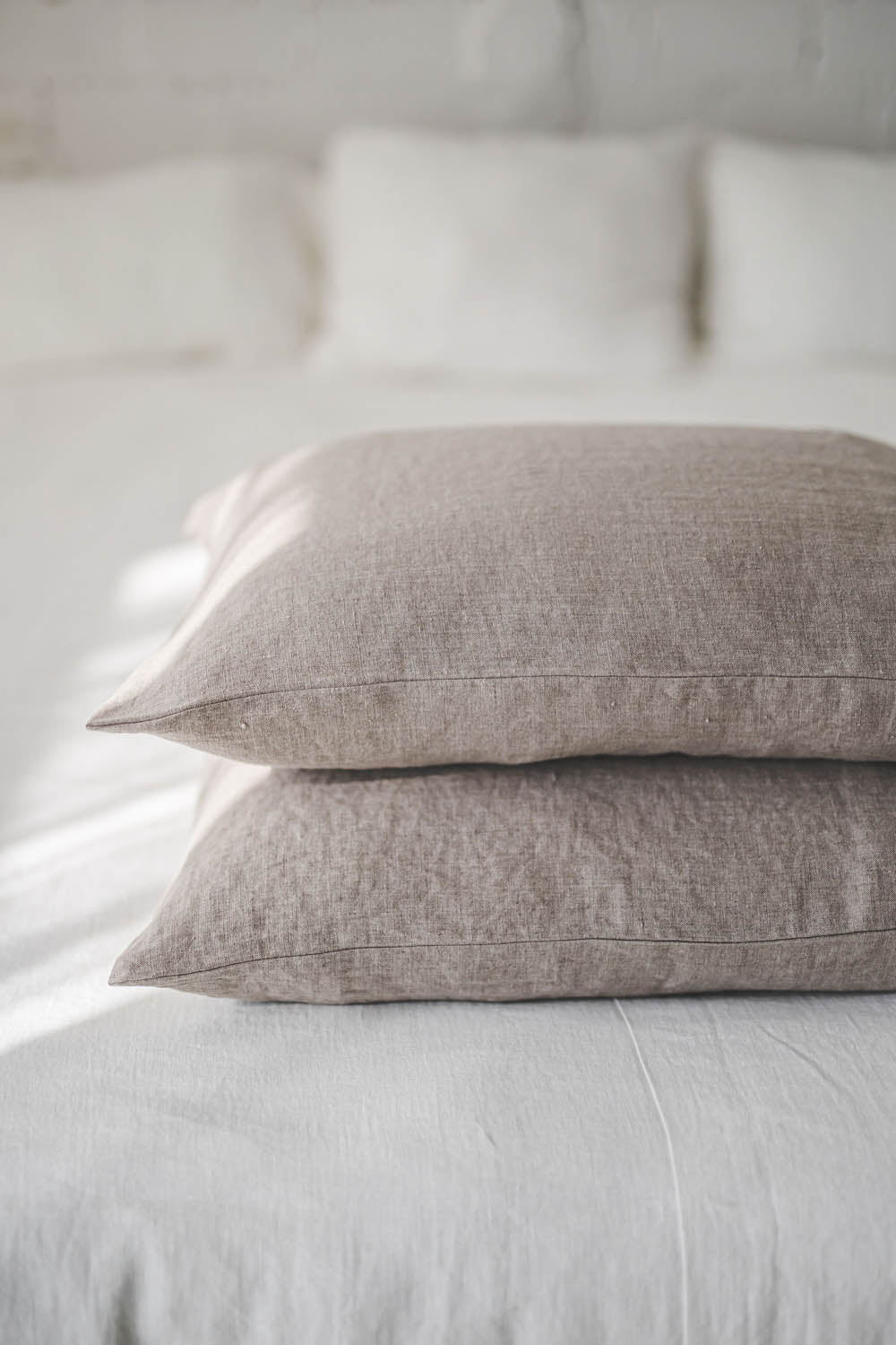 Natural linen pillowcase