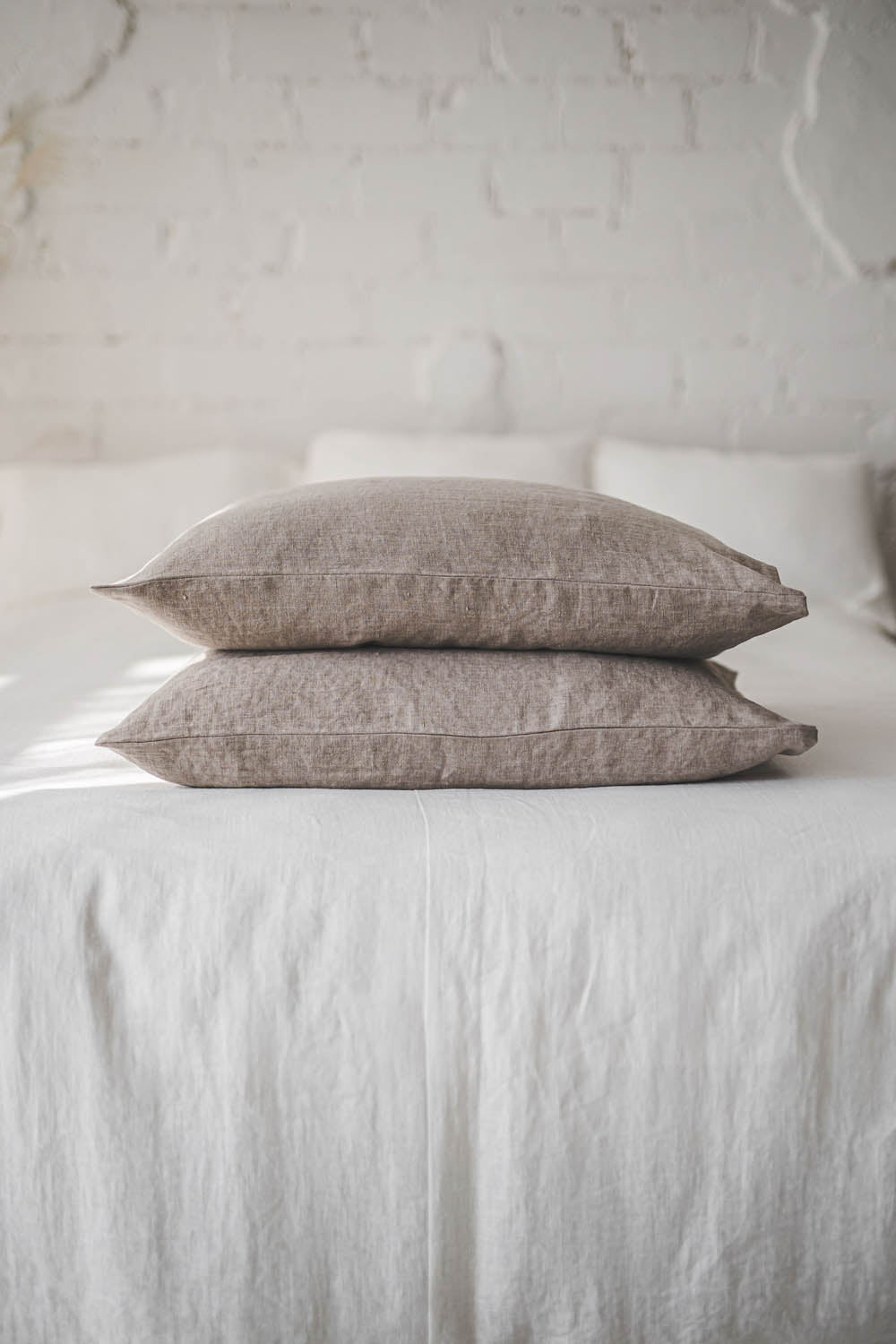 Natural linen pillowcase