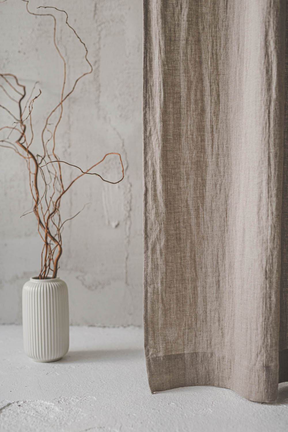 Natural linen curtain