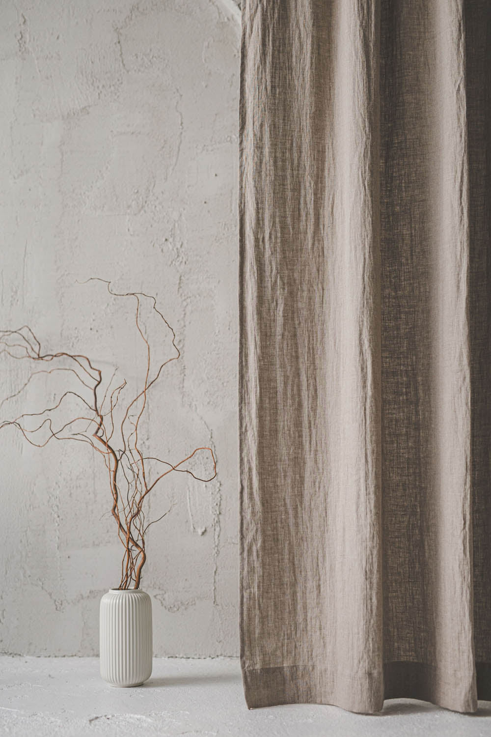 Natural linen curtain