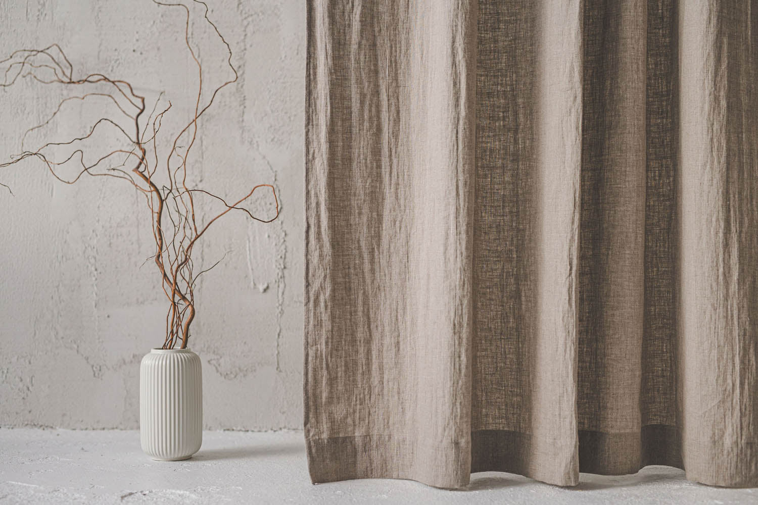 Natural linen curtain