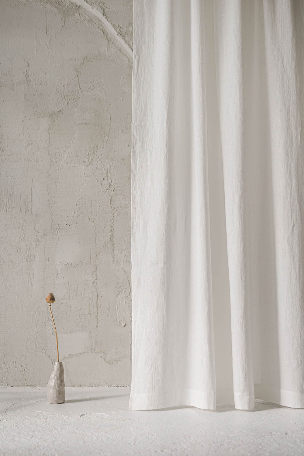 Off white linen curtain
