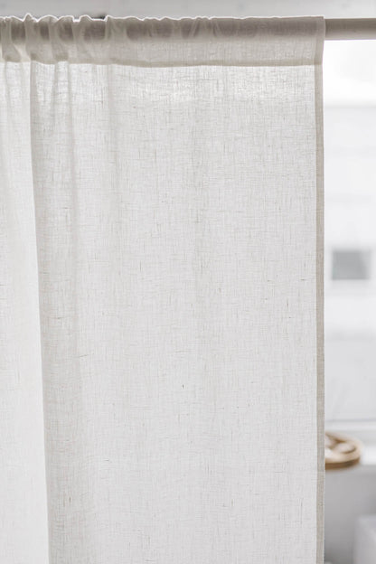 Off white linen curtain