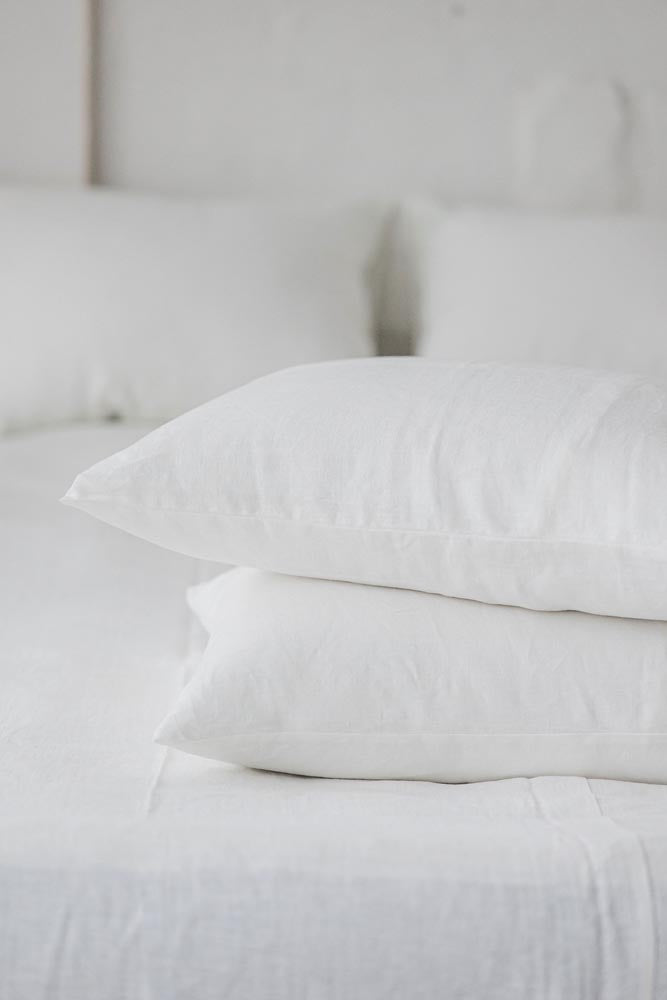 Off white linen pillowcase