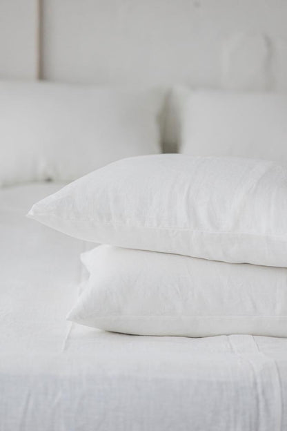 Off white linen pillowcase