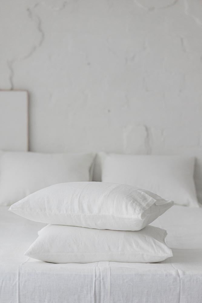 Off white linen pillowcase