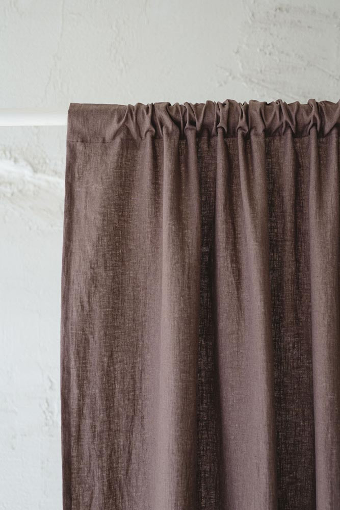 Cocoa linen curtain