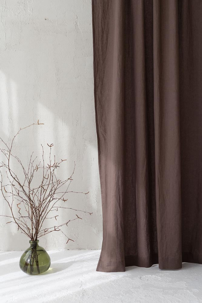 Cocoa linen curtain
