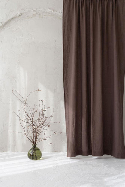 Cocoa linen curtain