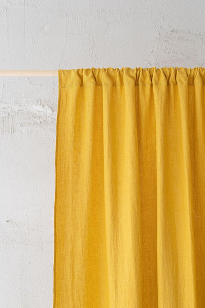 Mimosa yellow linen curtain