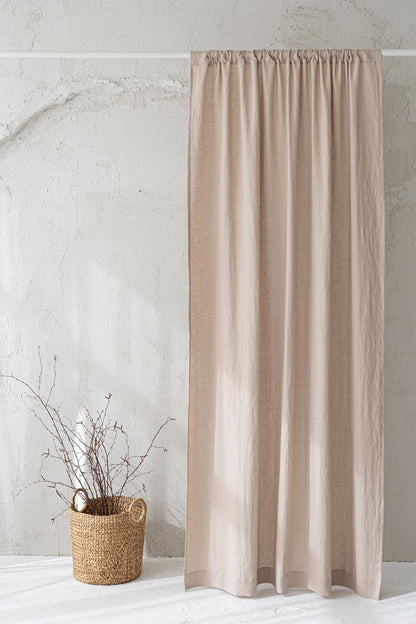 Sand linen curtain