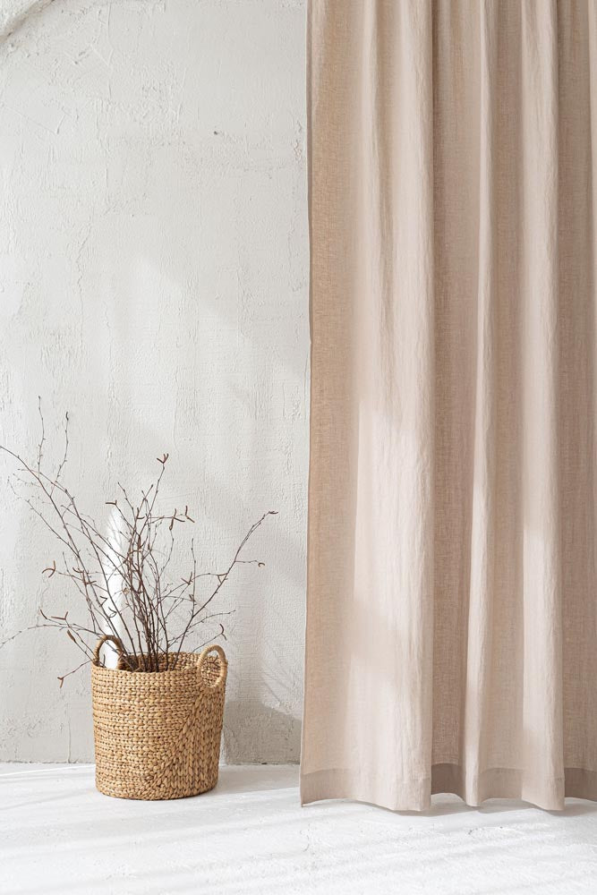 Sand linen curtain