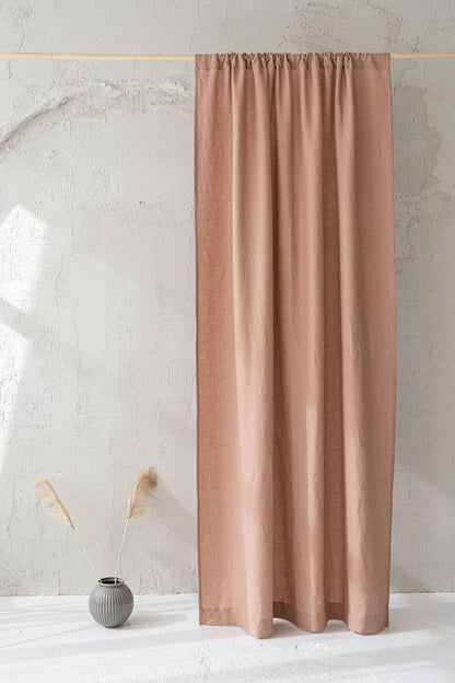 Misty rose linen curtain