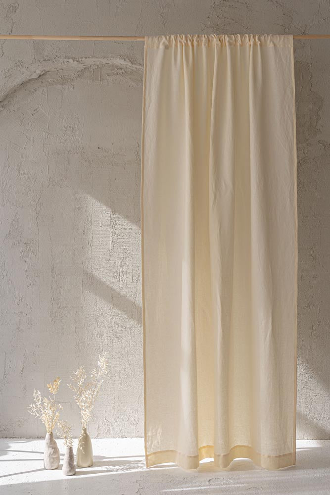 Cream linen curtain