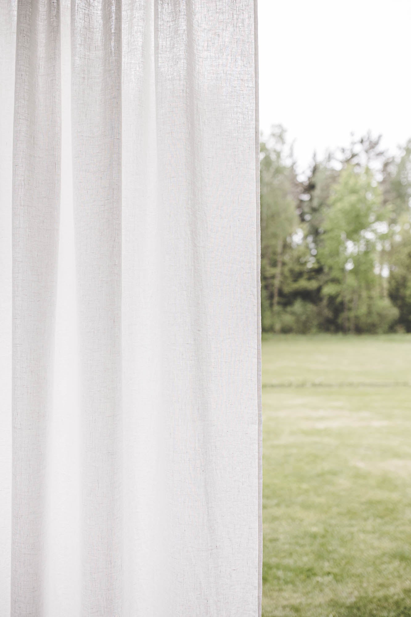 Off white linen curtain