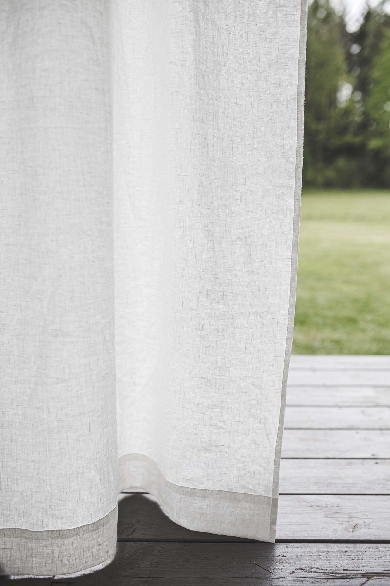 Off white linen curtain