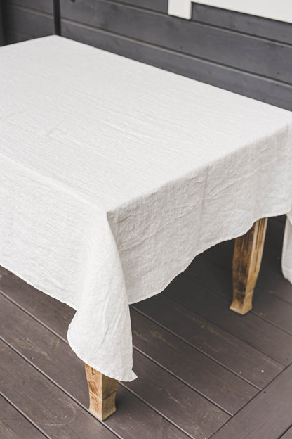 Off white linen tablecloth