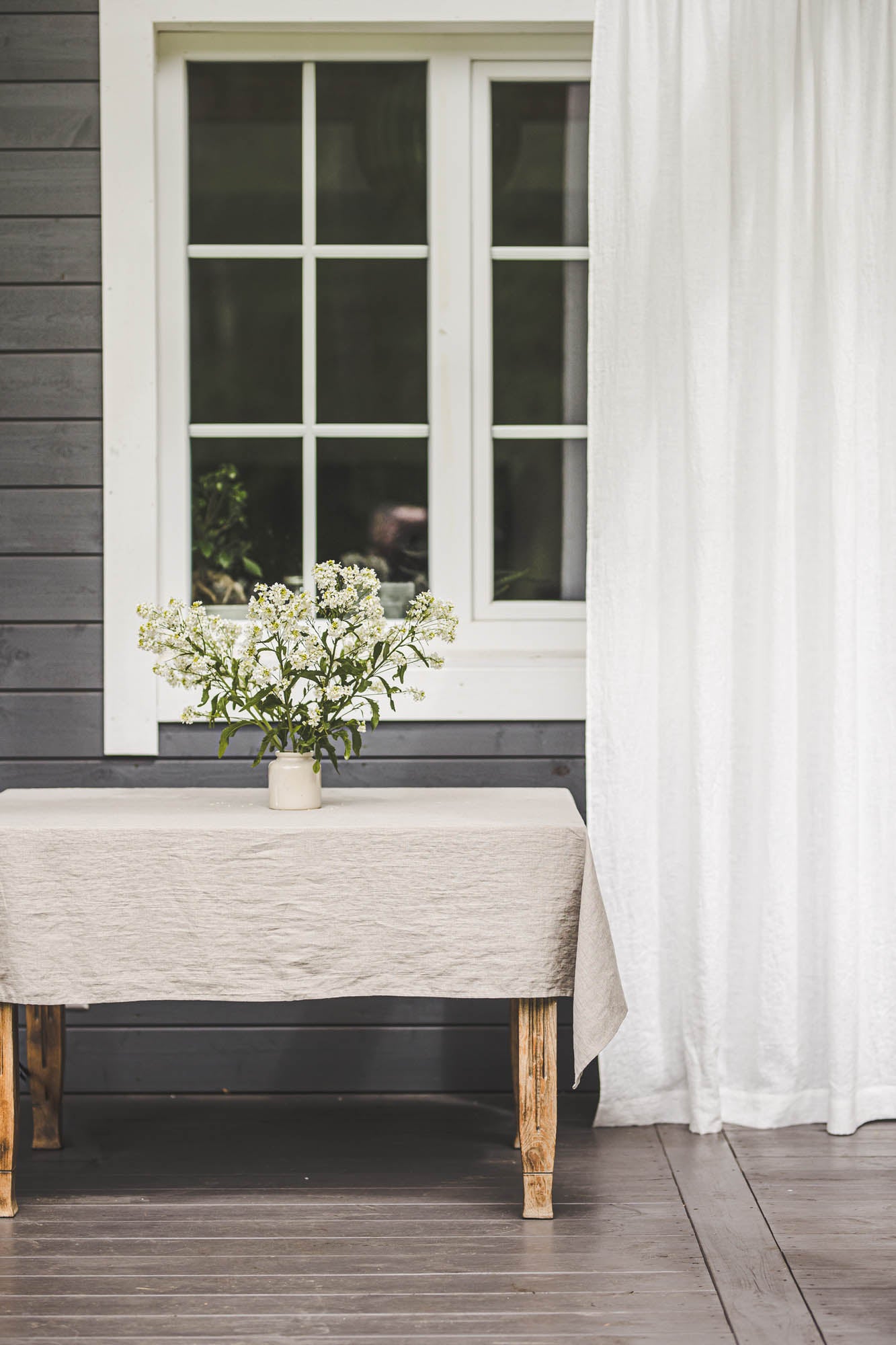 Natural linen tablecloth