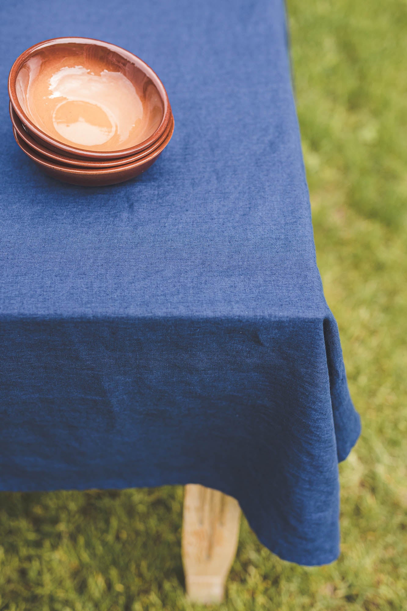 Midnight blue linen tablecloth