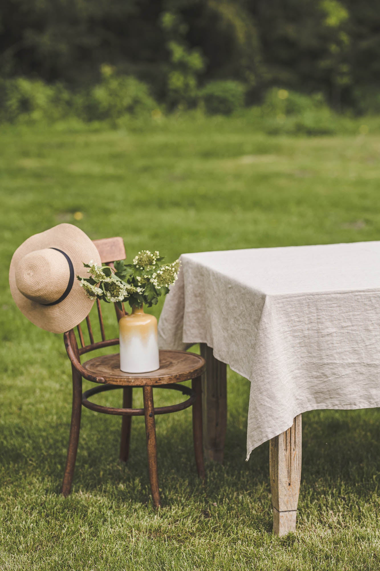 Sand linen tablecloth