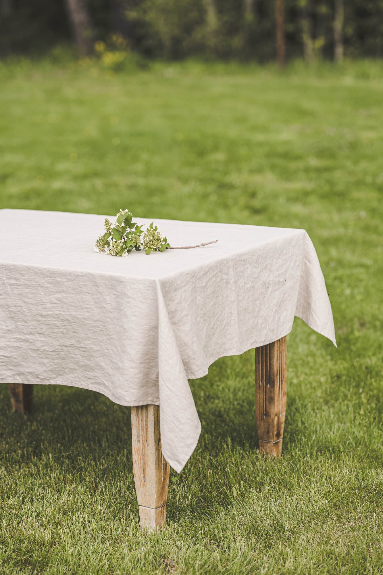 Sand linen tablecloth