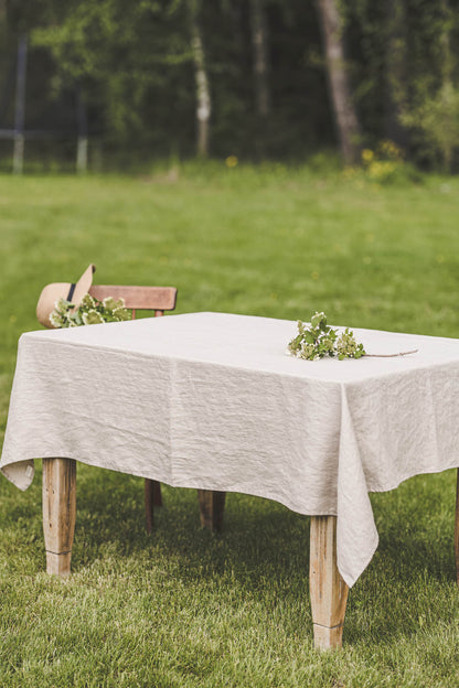 Sand linen tablecloth