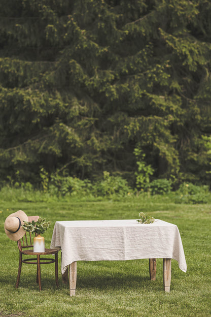 Sand linen tablecloth