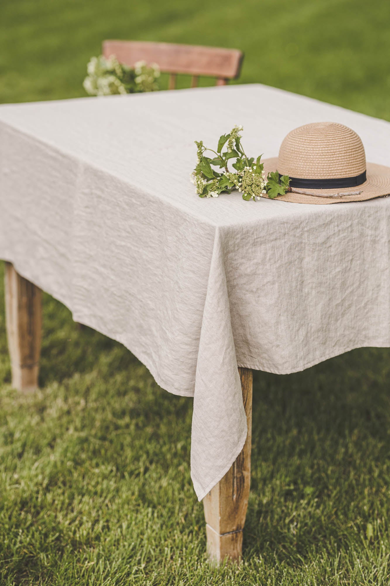 Sand linen tablecloth