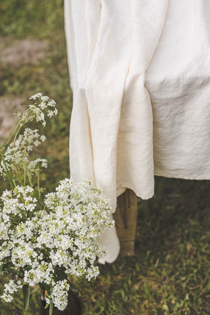 Cream linen tablecloth