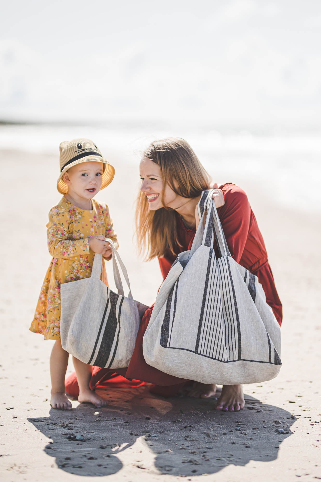 Linen beach bag - ForestlandLinen