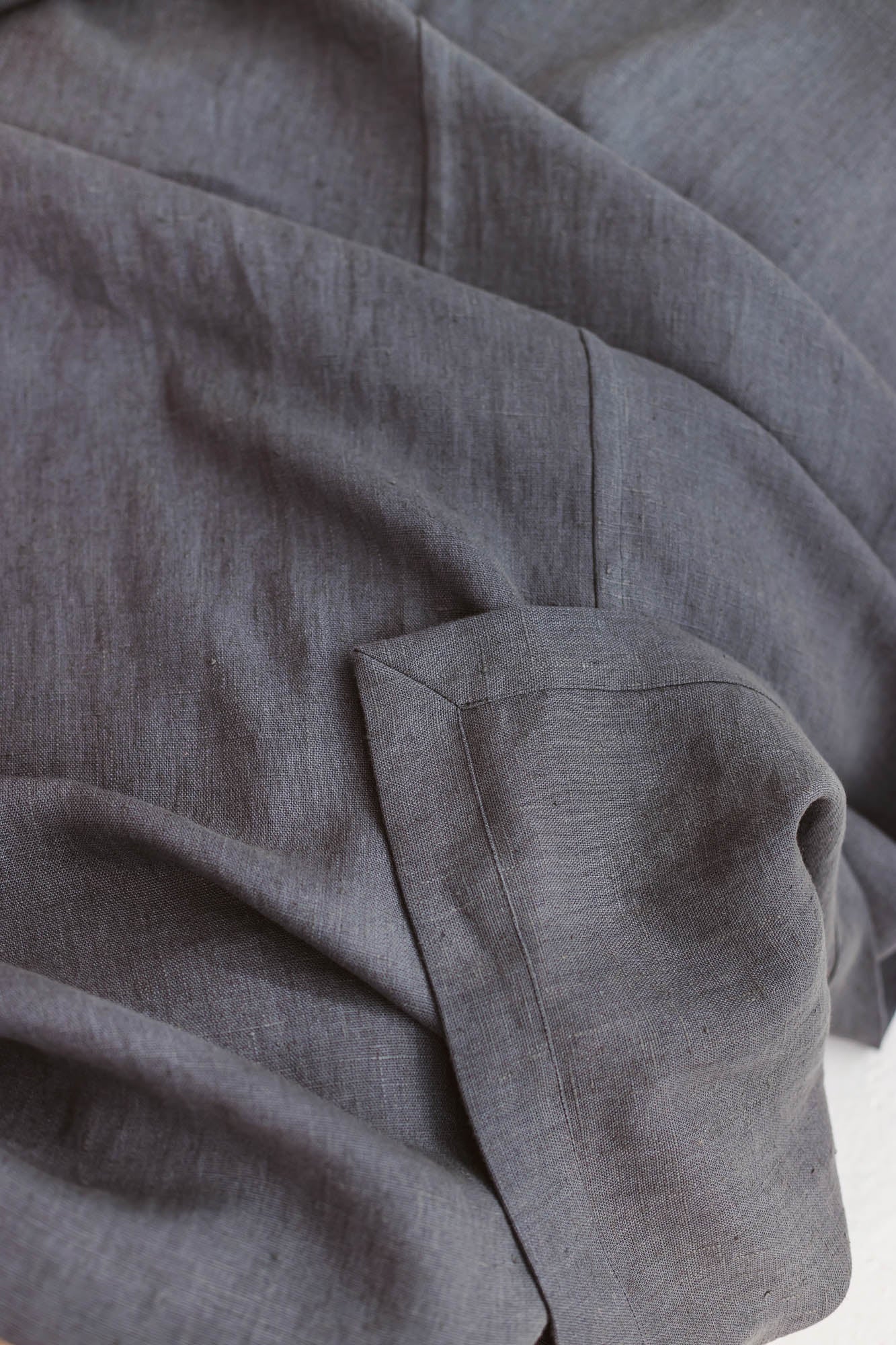 Charcoal gray linen bedspread