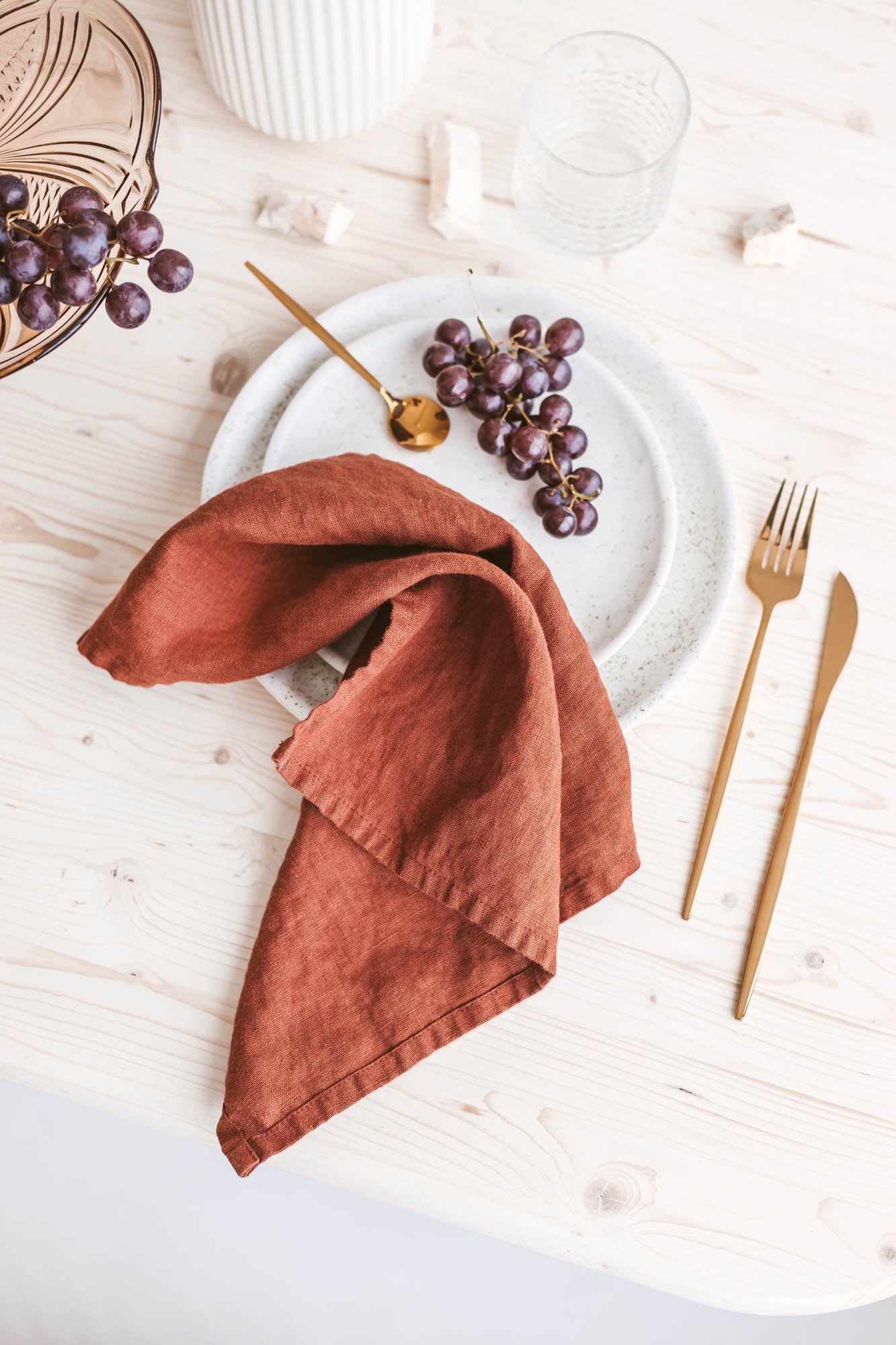 Burnt orange linen napkins