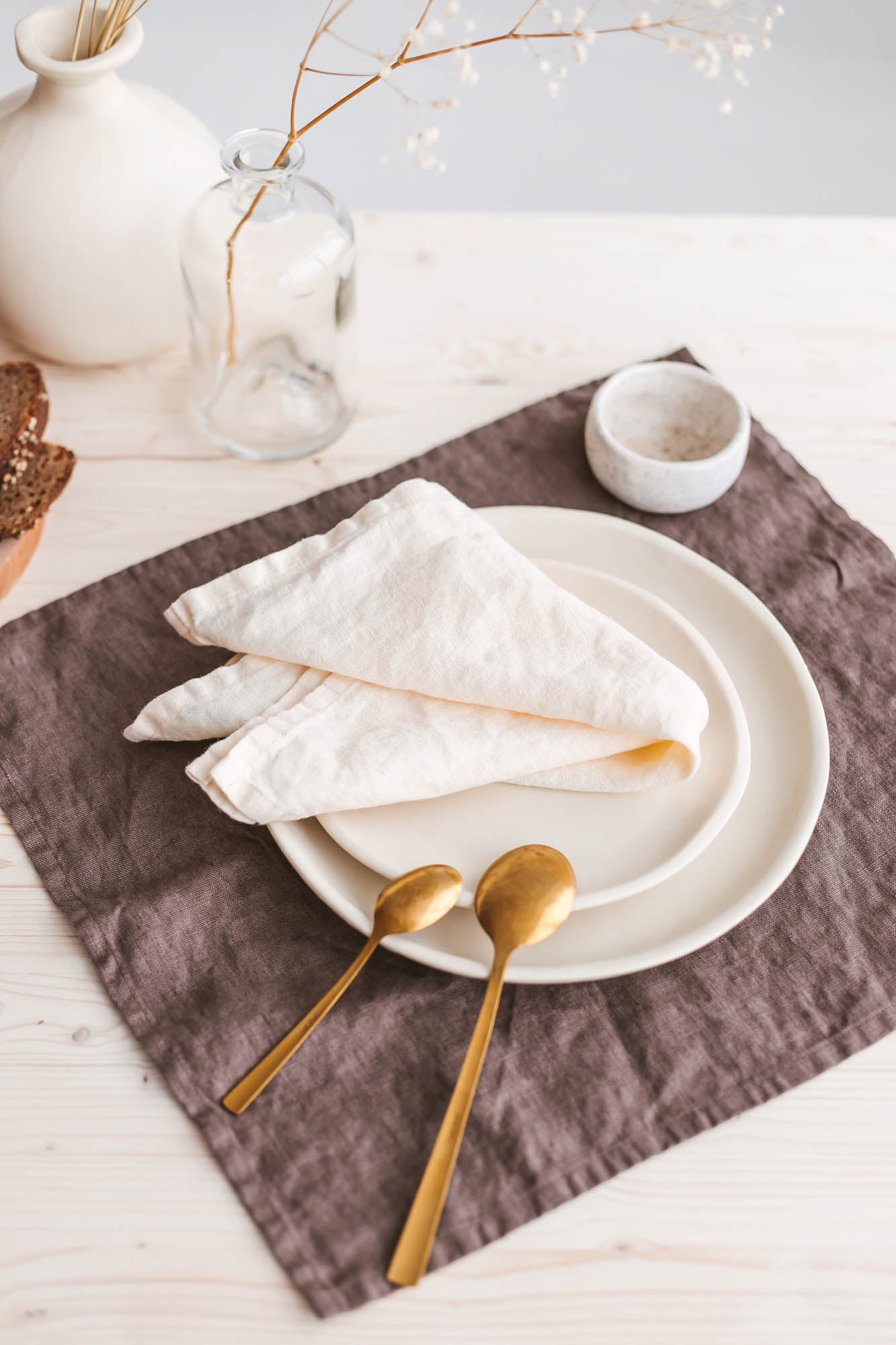 Cream linen napkins