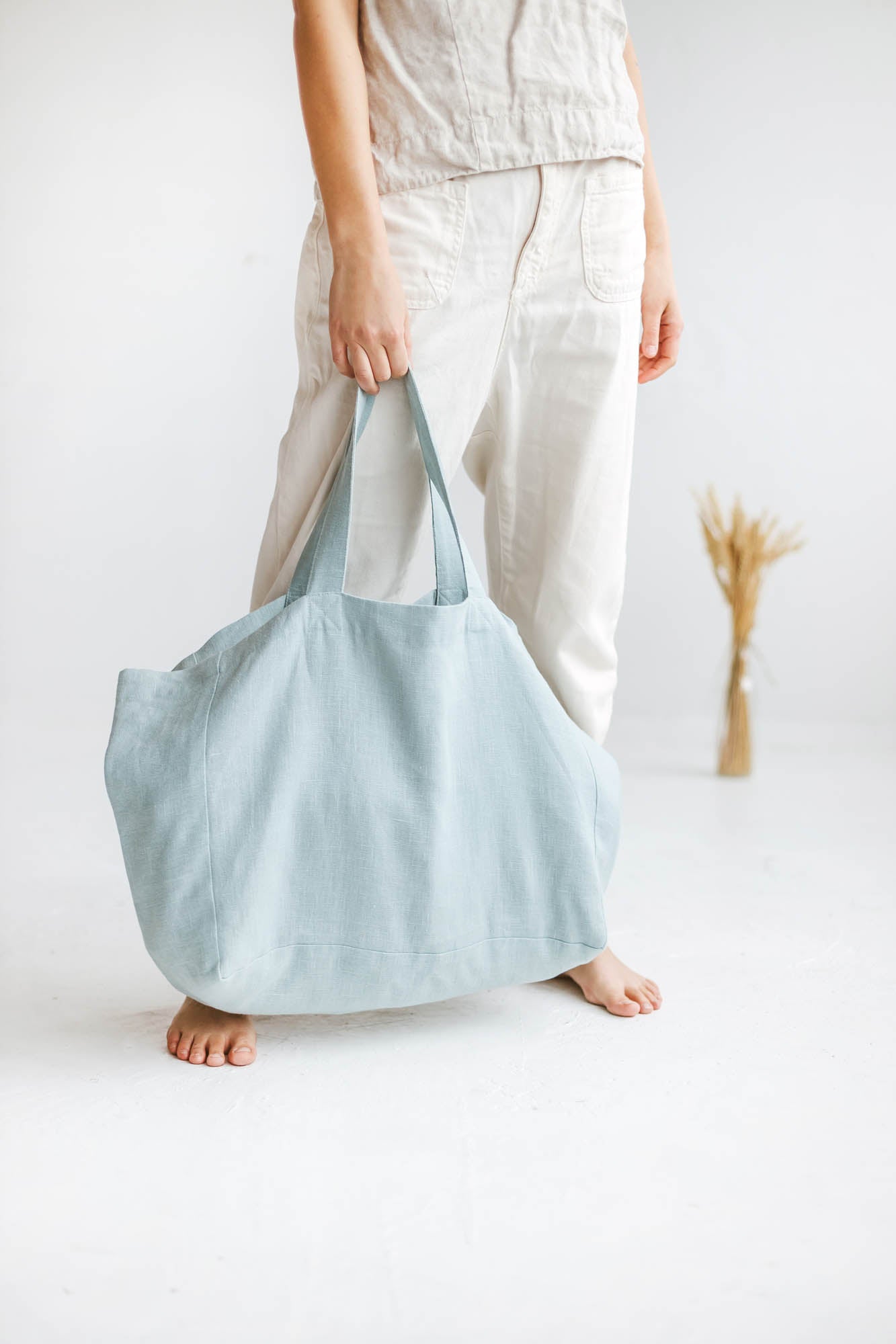 Ocean linen beach bag