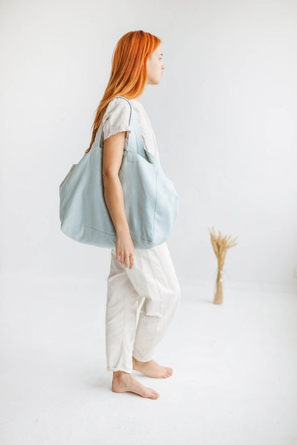 Ocean linen beach bag