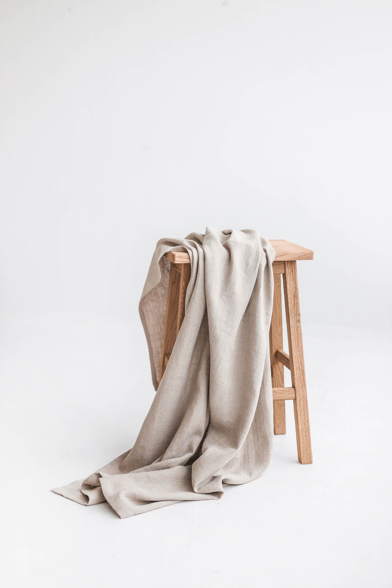 Natural linen throw blanket
