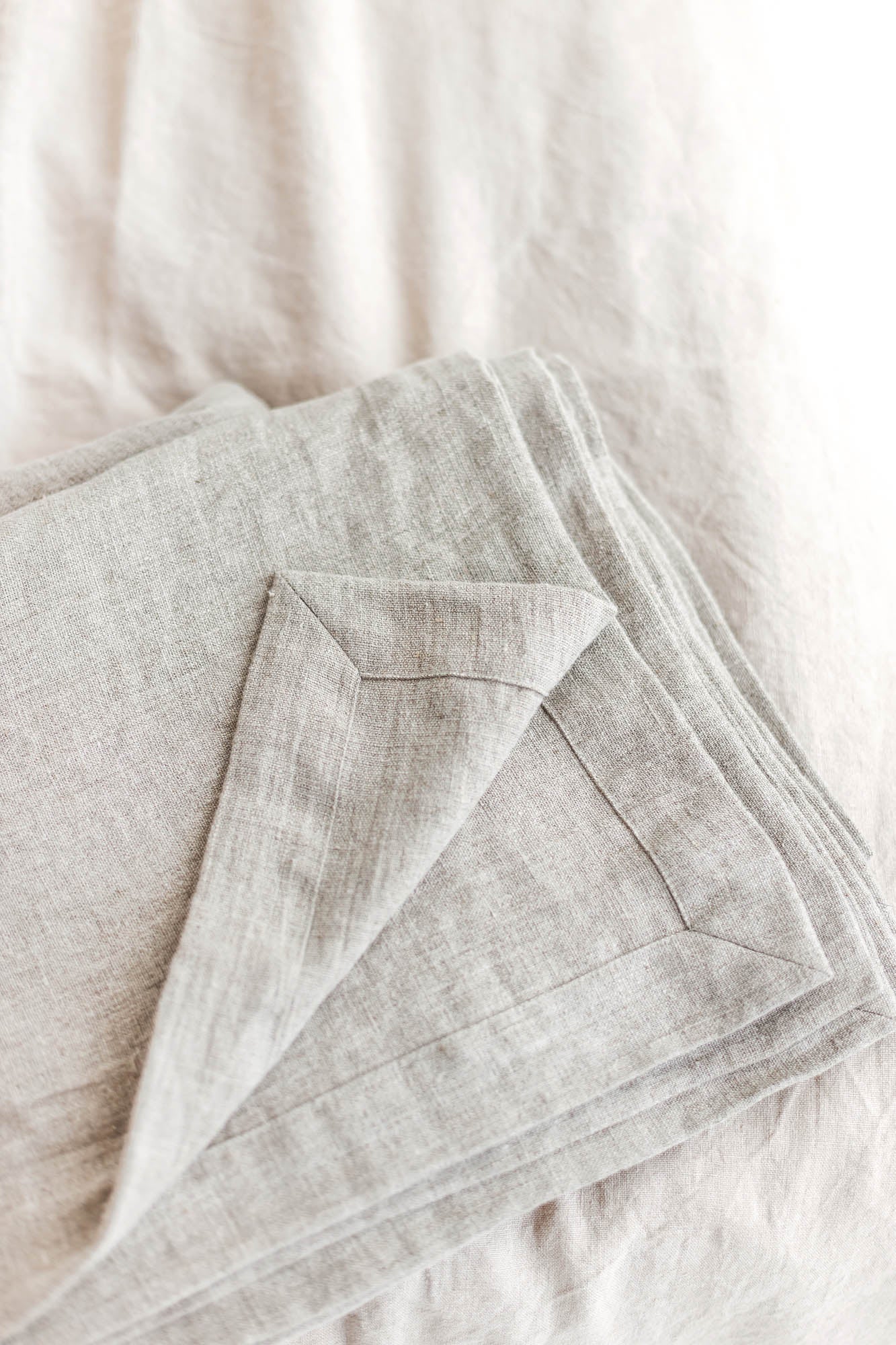 Natural linen bedspread